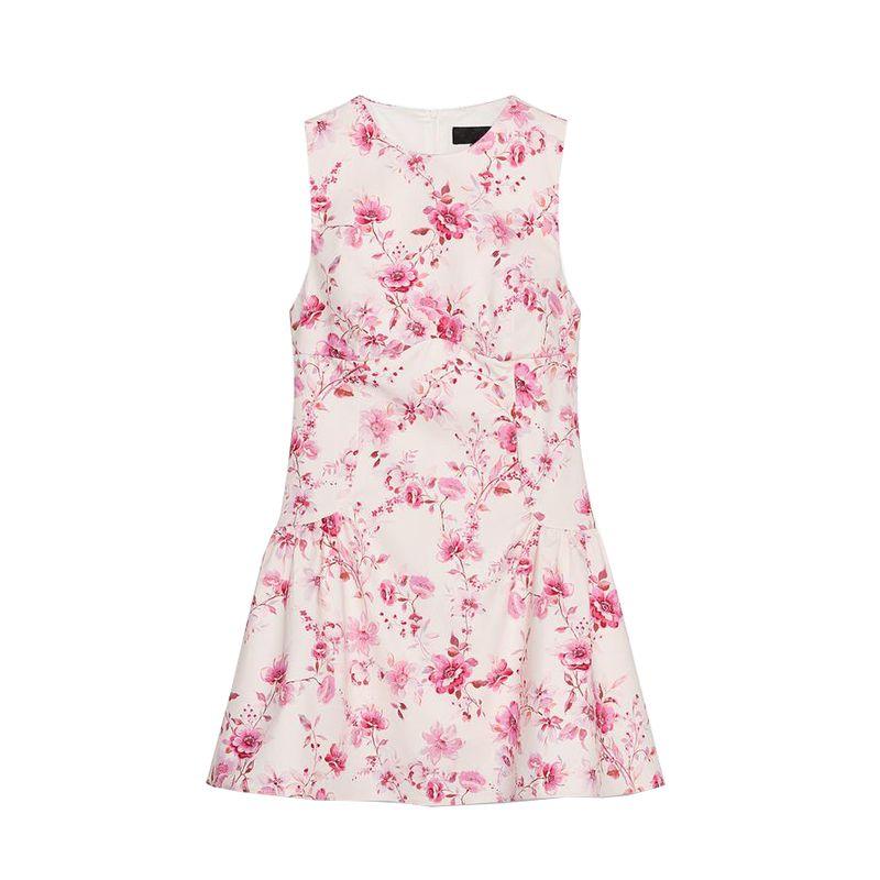 Spring New Women's Clothing French Style Design Poplin Flower Print Jumpsuit Dress 2542026