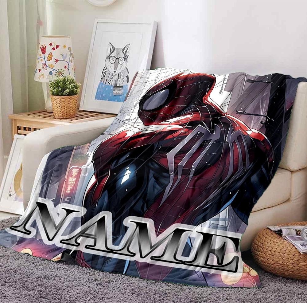 Custom Name Spider-Man Suit Flannel Blanket Throw Blanket Soft Warm Sofa Bed Decor Unique Gift