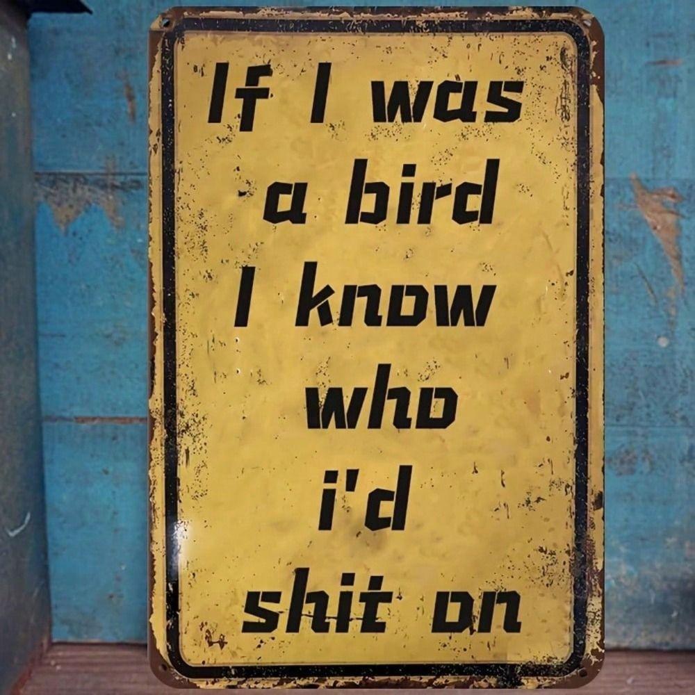 Vintage Metal Poster Wall Art, Sarcastic Garage Decor Sign