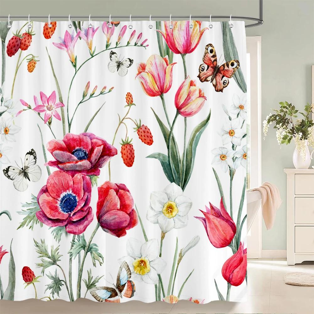 Dandelion Natural Flowers Shower Curtains Waterproof Bathroom Curtain Bath Curtain High Quality With Hooks Shower Curtain