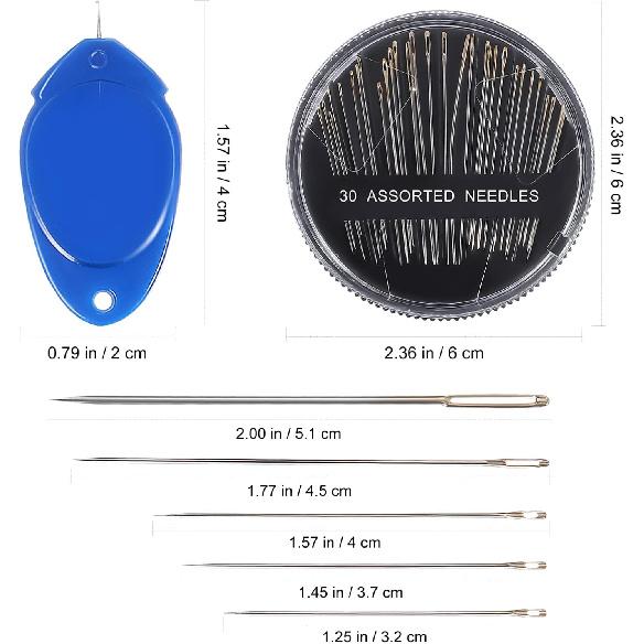 Ciieeo 1 Set of Hand Sewing Needles Sewing Needles with Small Easy Threader for Hand Sewing Crafts