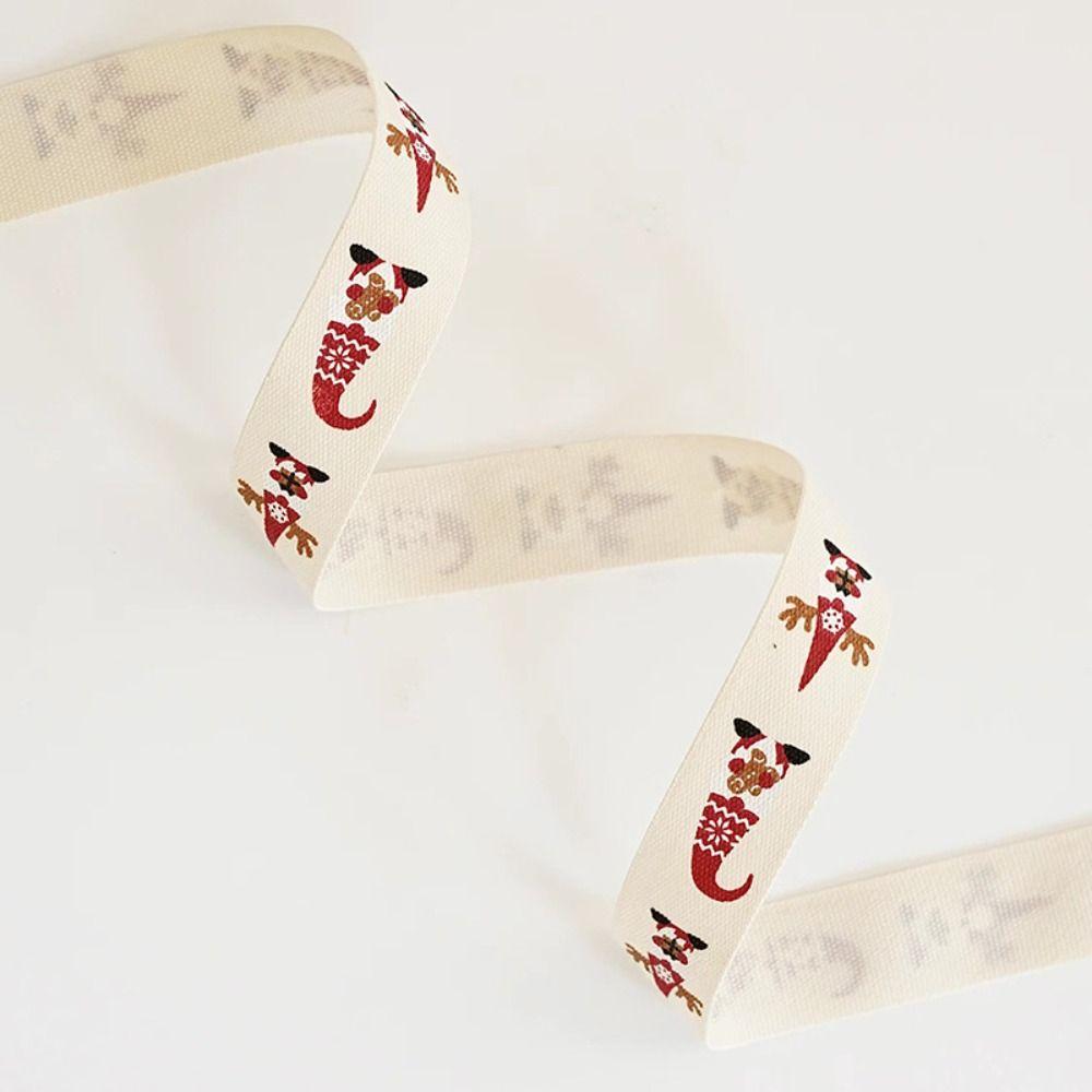 Elk Christmas Ribbon Letter Party Webbing Material Fashion Christmas Tree Decor  Cake Box Decor