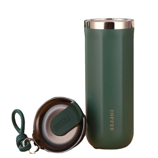 304 Stainless Steel Double-Layer Vacuum Thermos with Lanyard – Portable Outdoor Sports Coffee and Water Bottle