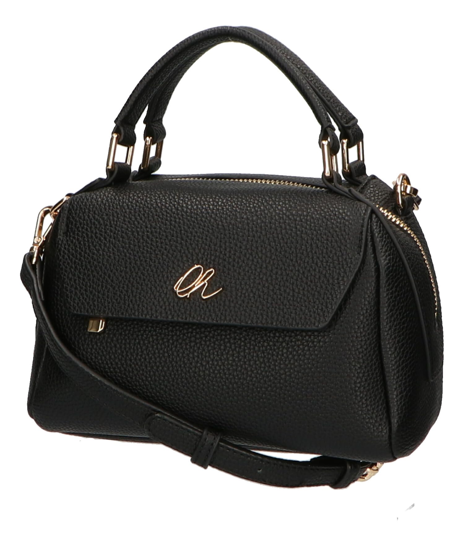 Oriental Traffic Gold Logo Motif HandbagBA-241