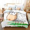 Cartoon Sheep Duvet Cover Set Cute White Sheep Flowers Pattern King Queen Full Size For Kids Boy Girl Gift Polyester Bedding Set