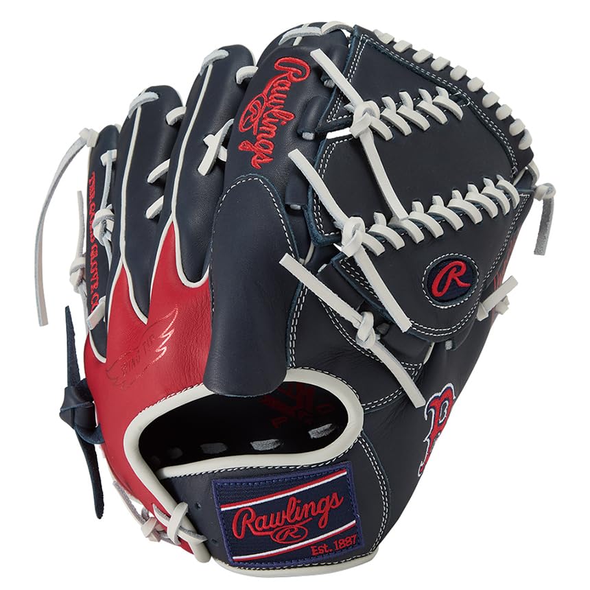 Rawlings Baseball HYPER TECH MLB TEAM Red Throw Glove, Softball, GR5HTMA15W, Sox, Pitcher's Glove, 11.75 inches, Right-Handed