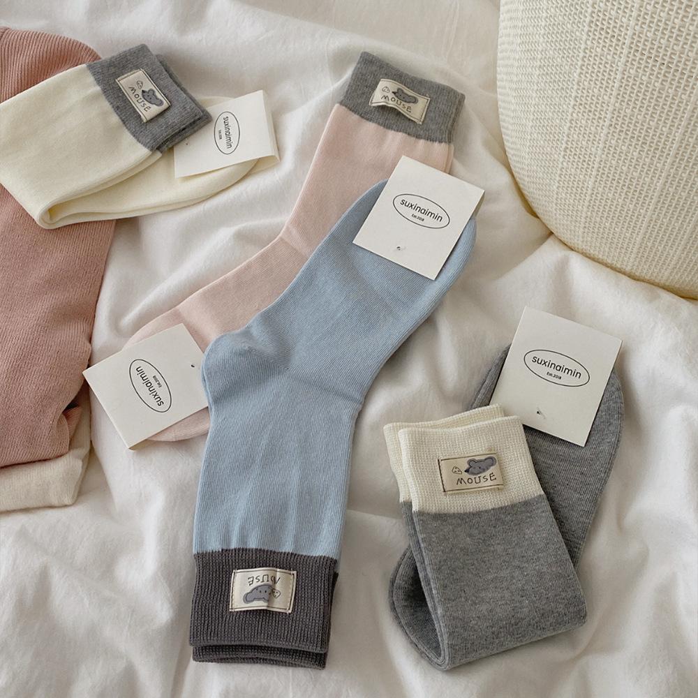 Cotton Breathable Solid Color Socks for Women Girls Korean Fashion Students Ankle Socks Loose Loose Socks High Quality Hosiery