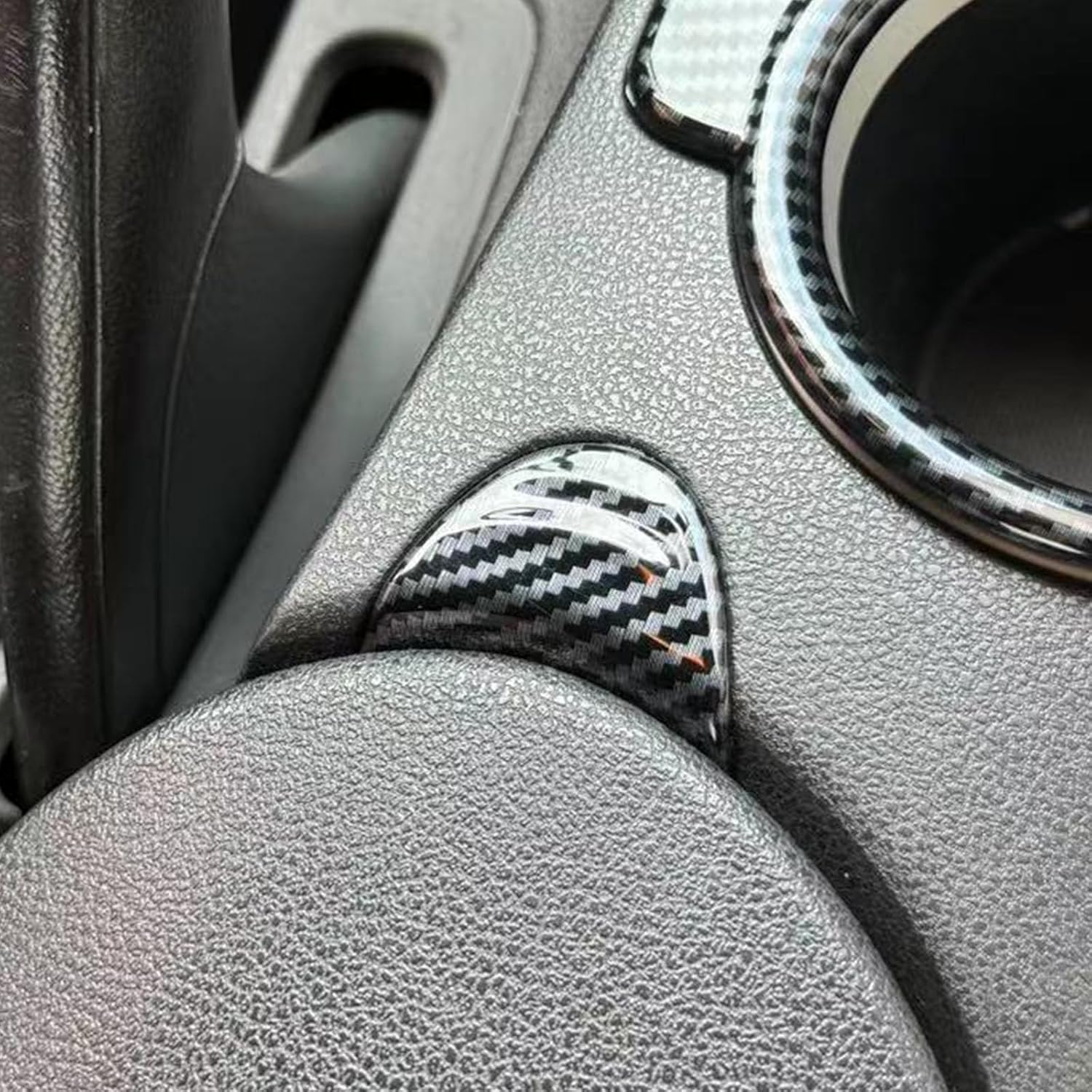 Carbon Fiber Style Center Console CupHolder Seat Heating Button Panel Cover Armrest Box Trim Accessories for Nissan 370Z
