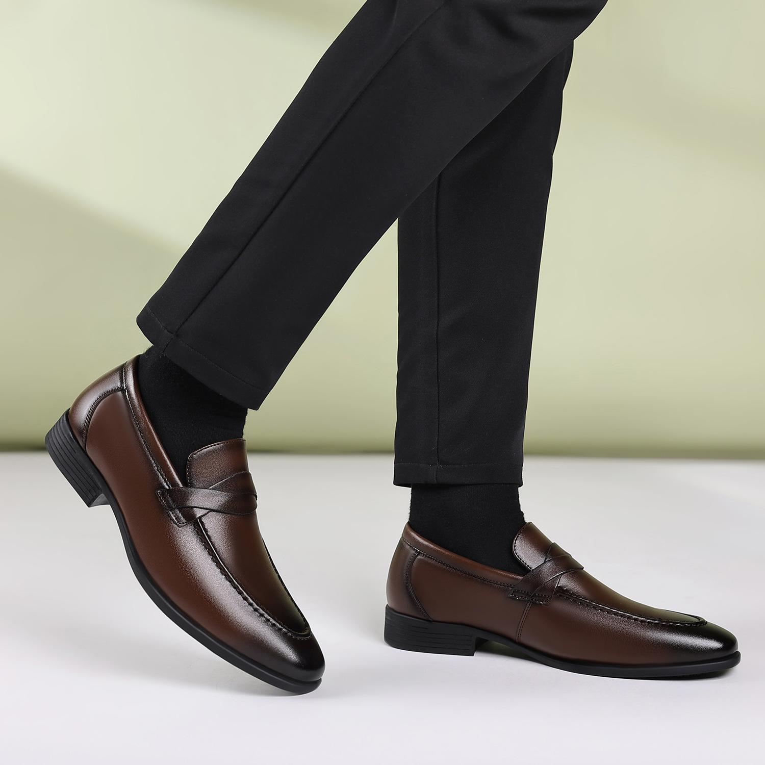 

Ofu Shoes 3198 Stitching Summer Casual One-Pedal British Leather Shoes Loafer Doudou Shoes 20210515 batches 48 коричневий