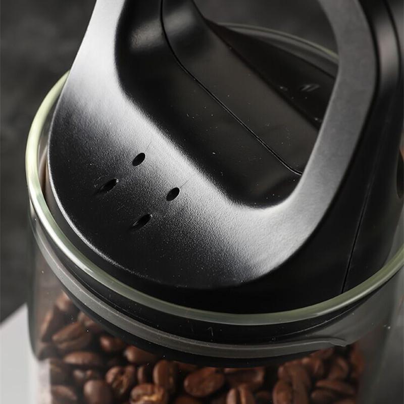 Chicchi di caffè Contenitore sottovuoto in vetro trasparente per alimenti Contenitore ermetico per estrazione dell'aria a prova di umidità