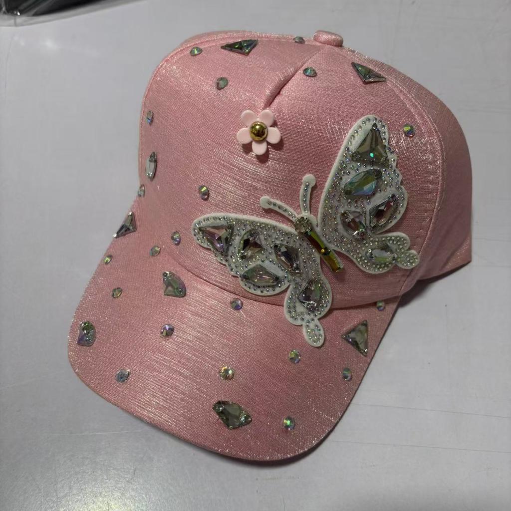 Damenhut, bunter Glas-Wasserhut, koreanische Version, vielseitiger Schmetterlings-Modehut, große Baseballkappe, Sonnenschirmhut