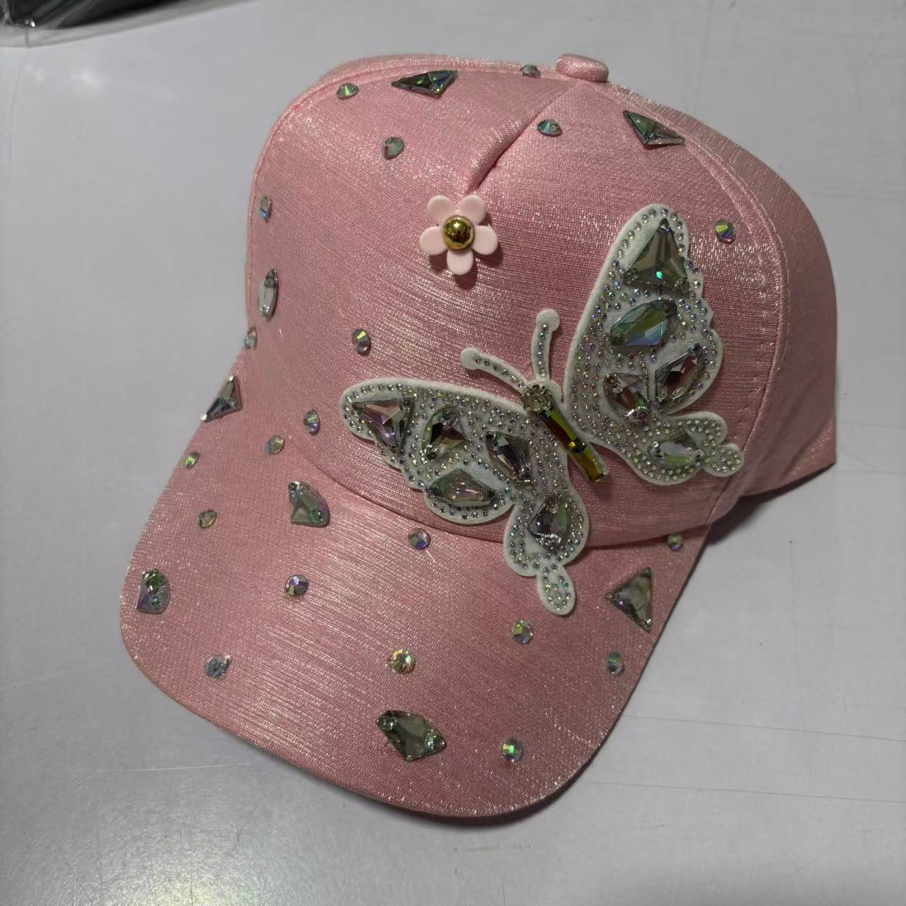 

Ladies hat, colorful glass water hat, Korean version, versatile butterfly fashion, large baseball cap, sun visor hat one size