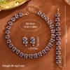 Luxurious Geometric Rhinestone Pearl Jewelry Set: Necklace, Bracelet, Earrings