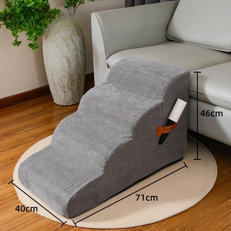 2-4 Pet Stairs for Dogs Washable Non Slip Dog Steps Ramp for Elderly Injured Pets Soft Foam Climbing Ladder Pet Stairs for Dogs