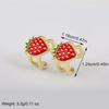 Nidin New Trendy Enamel Drip Oil Strawberry/Cherry/Watermelon/Apple Shape Ear Clip Earrings No Piercings For Women Girls Jewelry
