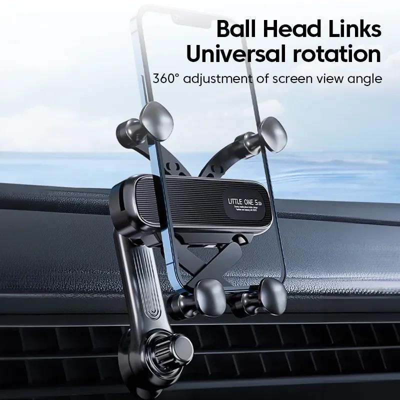 New Car Phone Holder Auto Air Vents Clip Mount Stand Extension Rod 360° Rotate Gravity Car Phone Holder Bracket GPS Support