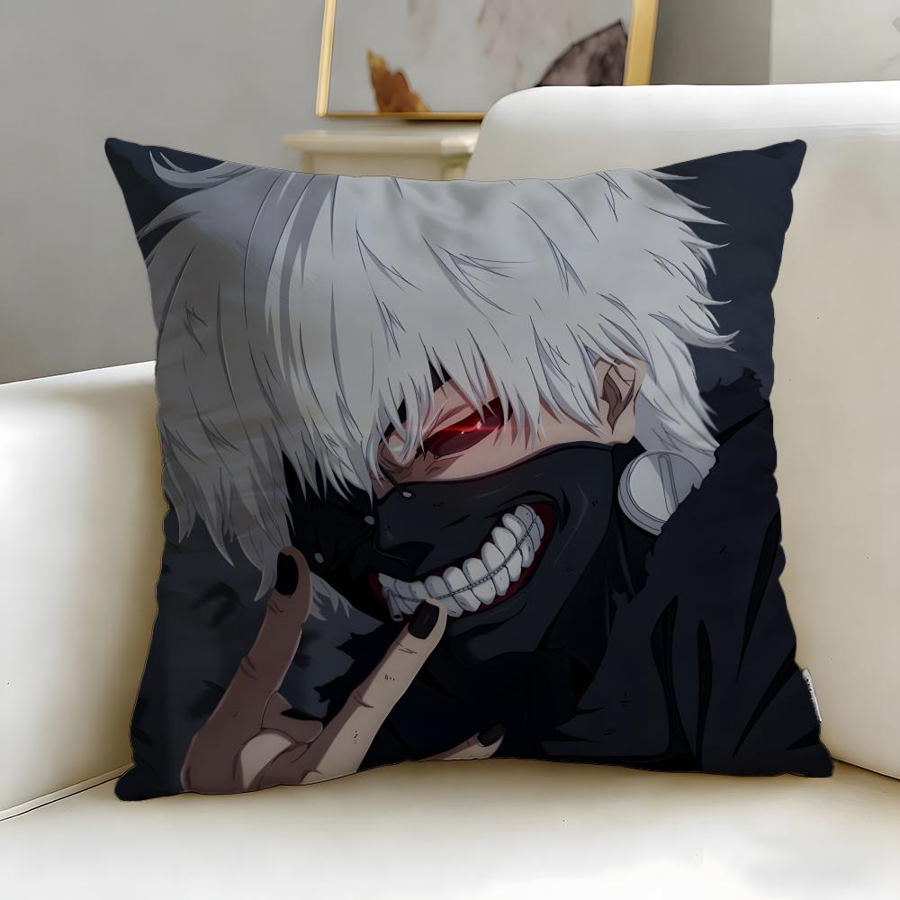 classic anime tokyo ghoul Cushion Cover Soft  EasyWash Pillow Case  Versatile for Couch Bed Travel and Office