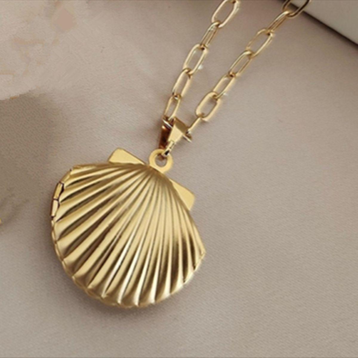 

Multiple Stainless Steel Heart-shaped Gift Boxes with Shells, Oval Shape, Detachable Pendant Necklace Shell