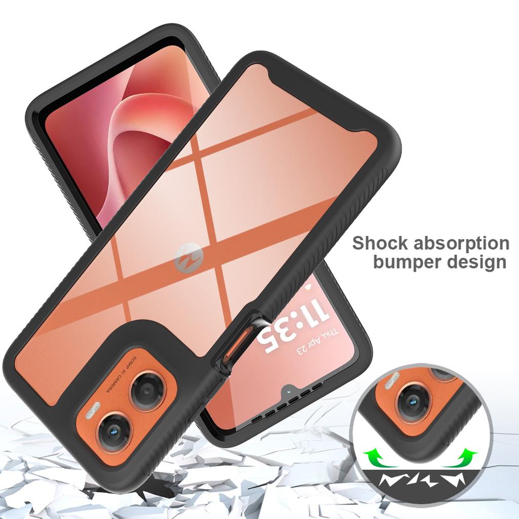 For Motorola G06 Moto G05 G04 G55 G35 G56 G86 G60 G50 5G Shockproof Phone Case 360Degree Full Coverage Transparent Cover Built-in Screen Protector