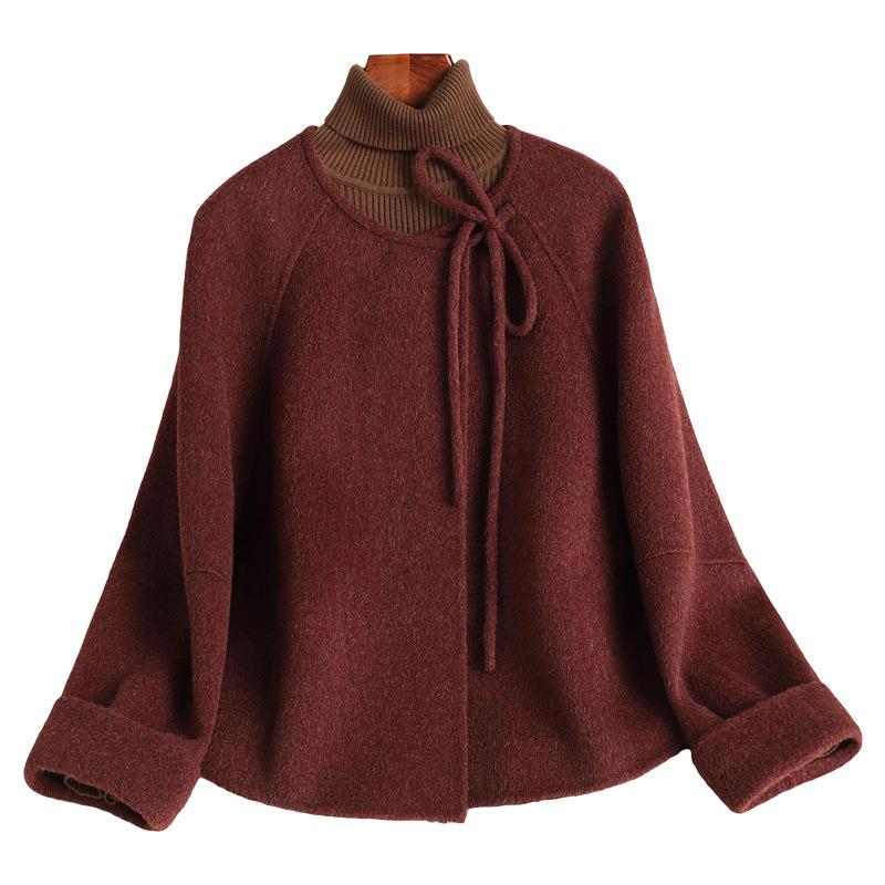 Double-sided Fleece Wool Coat Women's Short Spring and Autumn New High-end Woolen Coat Women's Small