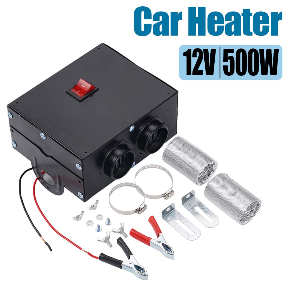 12V 500W Car Heater Vehicle Heating Auxiliary Portable Car Heater Compact Defroster Demister Auto Van Heating Air Heater