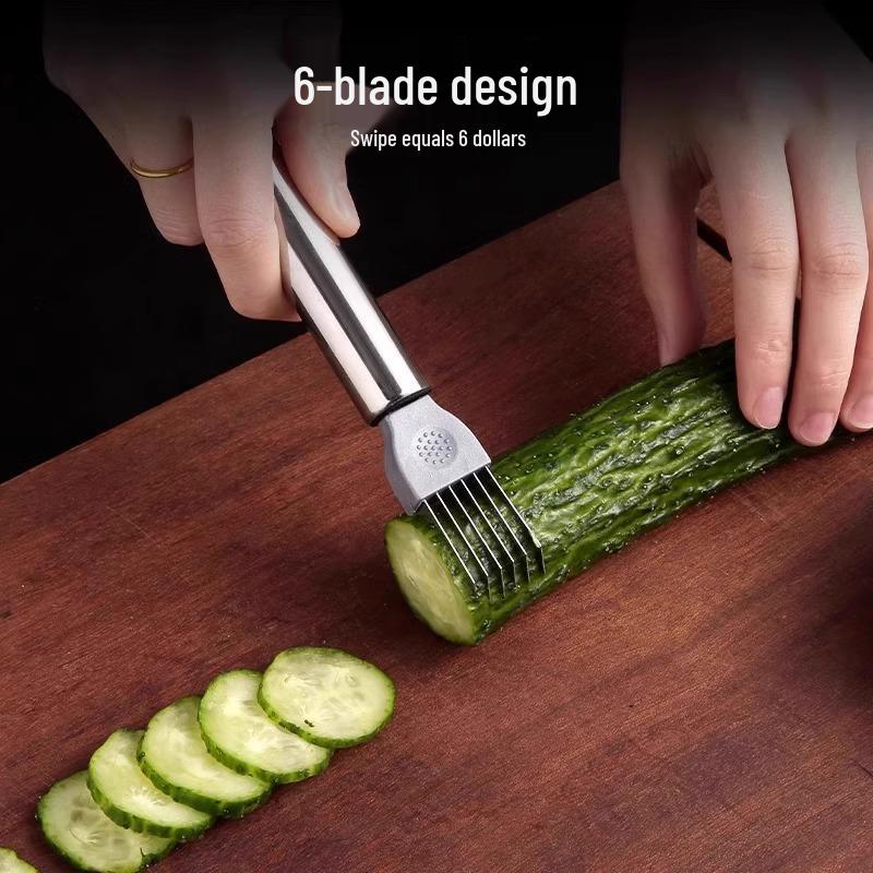 Multifunktionaler Zwiebel- und Lauchschneider aus Edelstahl mit Julienne-Schneider