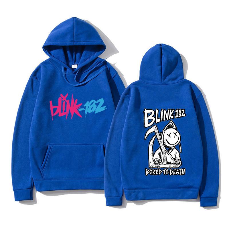 

Blink 182 Punk Band Letter Graphic Hoodies Унісекс Жіночий повсякденний теплий спортивний костюм Корейська мода Великі вільні світшоти S