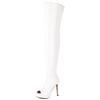 Sexy Thigh High Boots Women Shoes Fashion Peep Toe Over the Knee Boots Female Large Size Zipper Black White Fetish Dance Shoes