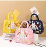 Cute Cartoon Oxford Insulated Lunch Bag For Work And School Pink Astronaut Rabbit