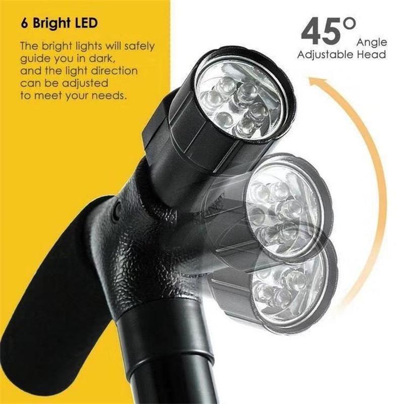 Cross-Border Trusty Cane: Five-Section Lighted Walking Stick with Voice Broadcast