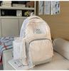 Mochila estilo universitario japonés para chica, mochila a rayas frescas con encaje, mochila escolar para estudiante, gran capacidad, mochila casual para estudiante de secundaria