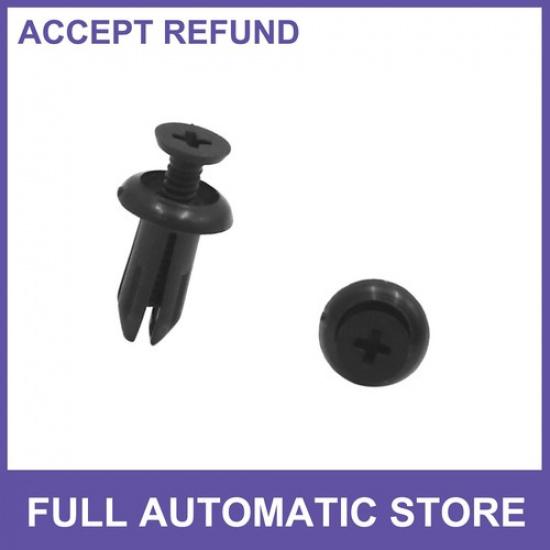100 Pcs 5mm Dia Black Car Auto Plastic Rivet Push Type Door Bumper Fasteners