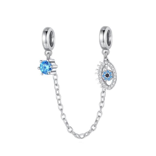 Nový 925 Sterling Silver Sparkling Pav éCrown O Tree Bezpečnostní řetízek Přívěsek Korálky Temperament Náramek Ženy Šperky Dárek