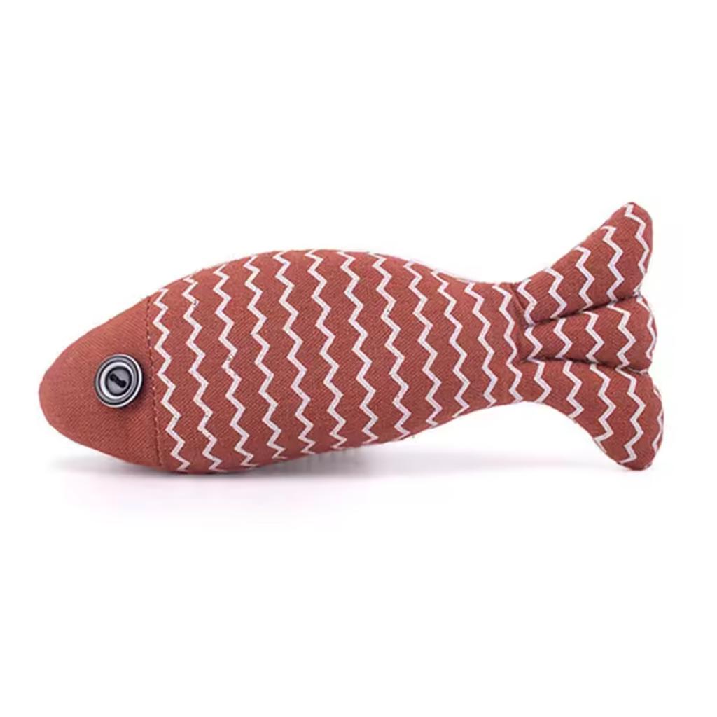 1pc Pet Toys Cat Chew Toys Linen Fish Pillow Chew Training Toy Simulation Fish Puppet Pet Supplies
