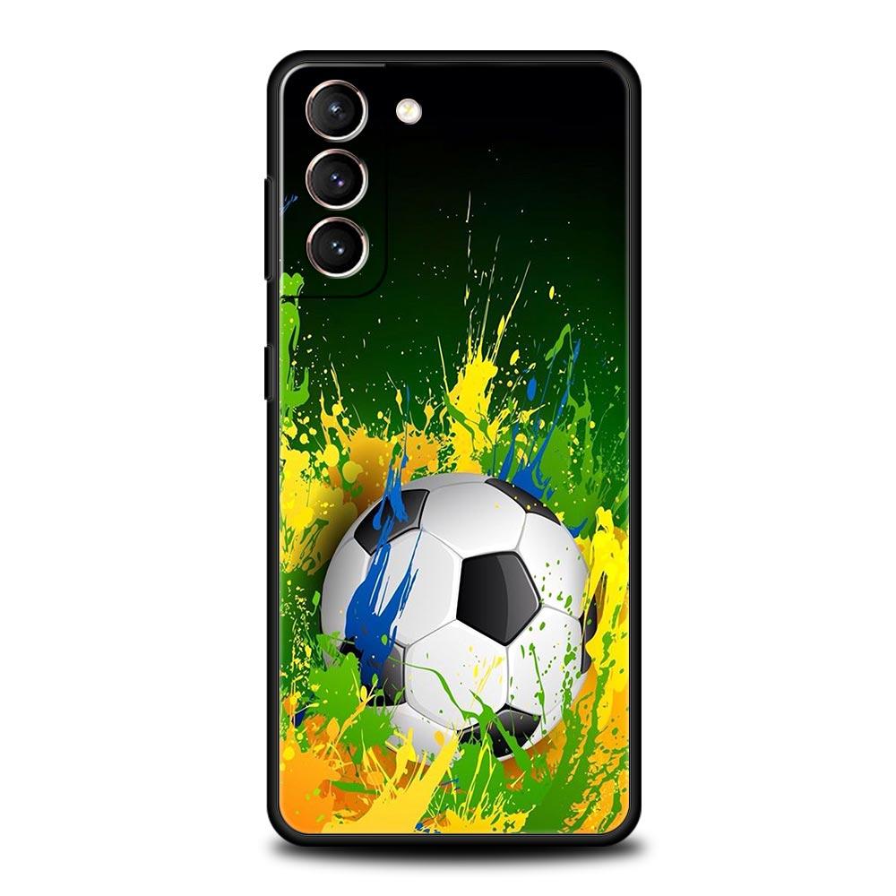 Phone Case For Samsung Galaxy S23 S22 Ultra S20 S21 FE 5G S10 S9 Plus S10E S8 Note 20 Silicone Cover Soccer ball Football Field