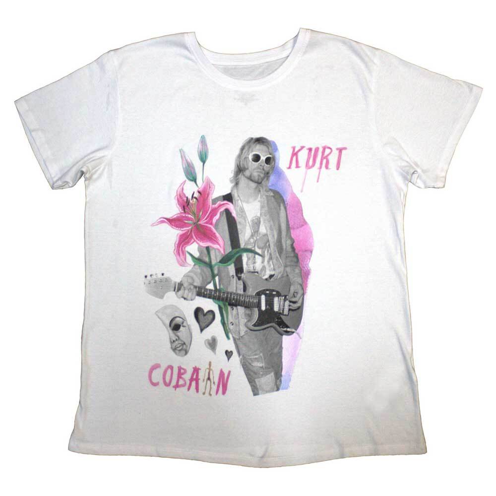 Kurt Cobain Flower T-Shirt White New Unisex T-Shirt S