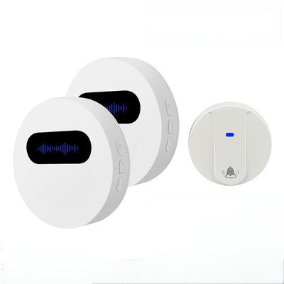 Campainha sem fio com 2 receptores e volume ajustável de 180°, IP68, à prova d'água, 58 melodias, branca