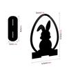 Cartoon Rabbit Easter Decorative Figurines Black Acrylic Hollow Carving Decoration Accessories Easter Egg Desktop Ornament
