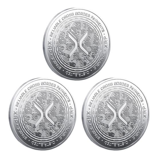 

Памятная монета XRP Coin Символ финансовых инноваций XRP Ethereum Coin Выделение ведущей 3pcs серебряный
