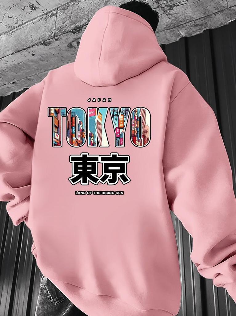 Men's "crane" Printed Sweater 13 Colors Casual Daily Drawstring Hooded Breathable and Comfortable