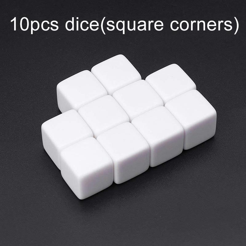 6/10pcs 16mm Blank Dice Smooth Acrylic Writable Free DIY Gathering Indoor Desktop Game Props Game Dice Round Square Corners TMZ