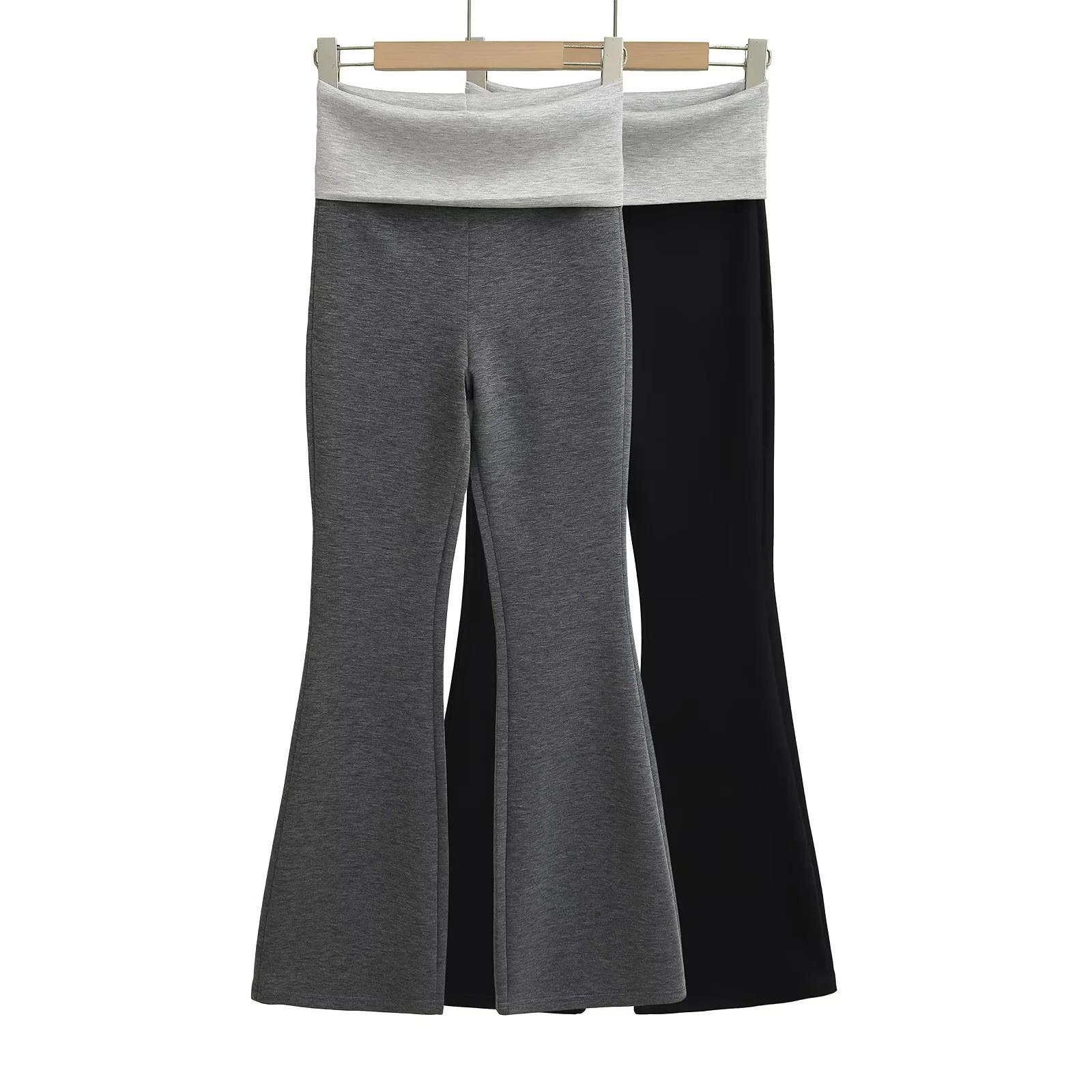 

Women s Spring Color Block Micro Flare Yoga Pants Medium серый