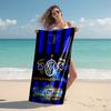 1pc Internazionale Milano Beach Towel with Custom Name, Beach and Seaside Swimming Pool Equipment, Fashion Pattern, Rectangular, Travel Essential