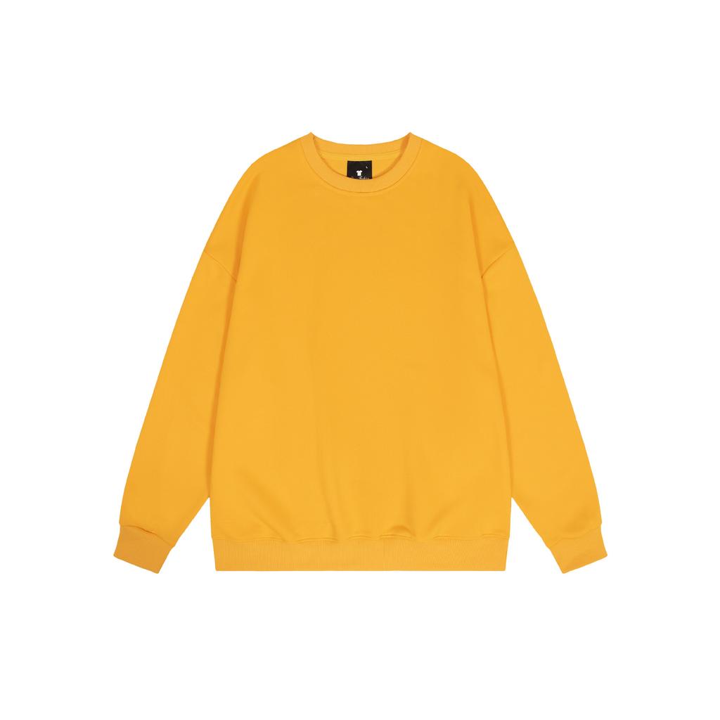 Basic Solid Color Fashionable Crew Neck Twill Sweatshirt Luxurious Relaxed-fit Versatile Unisex Long Sleeve Basic Streetwear Sweatshirt