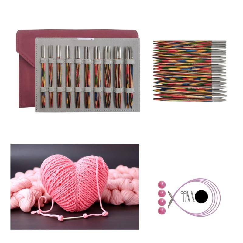 Interchangeable Circular Needle Set with Case and Accessories 3mm-6.5mm Circular Knitting Needle Knitting Tool