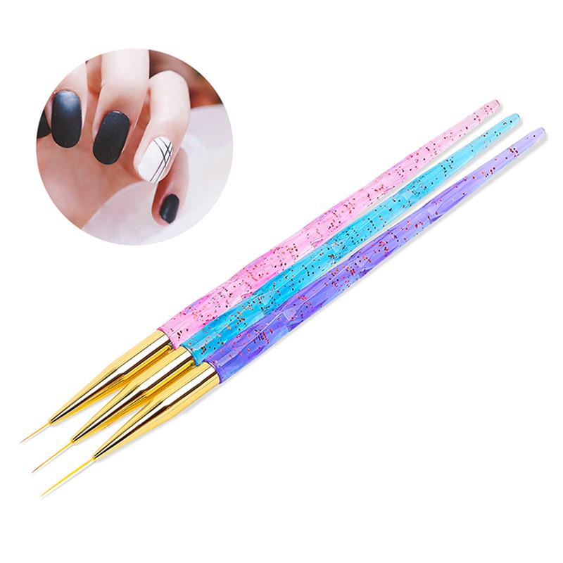 3pcs Manicure Tool Light Therapy Pull Pen 3 Sticks Color Plastic Brushed Color Pen Hook Line Pen