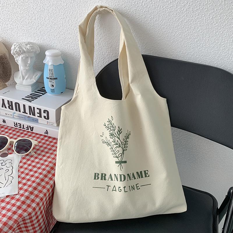 Japanese and Korean Style Canvas Tote Bag - Women's Large Capacity Summer Shoulder Bag for School or Tutoring