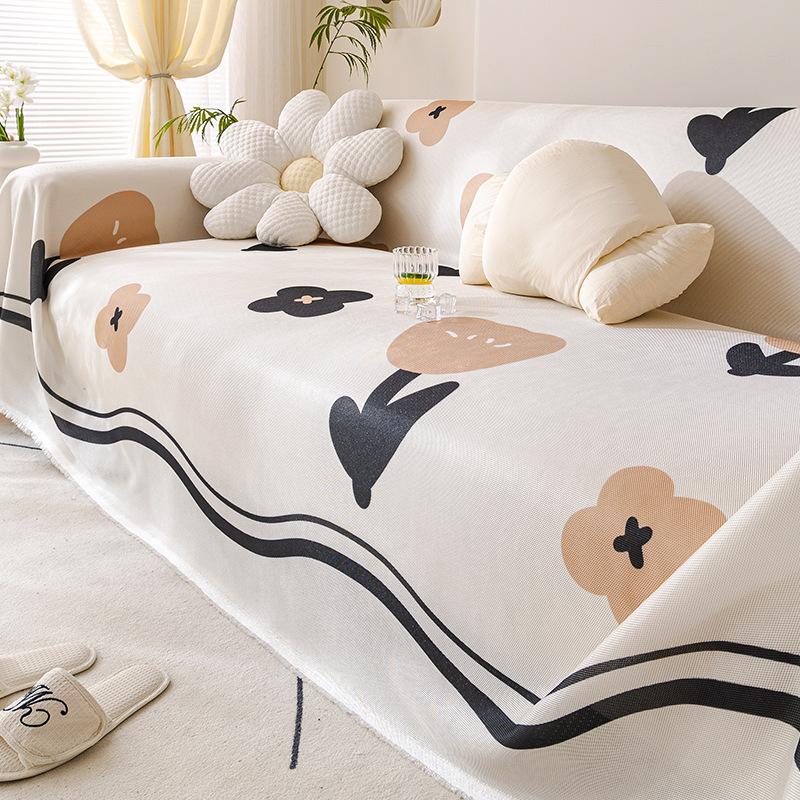 Eisseiden Sofabezug 2025 neu kühles Sofahandtuch Vollabdeckung einteilig High-End rutschfeste Sofamatte