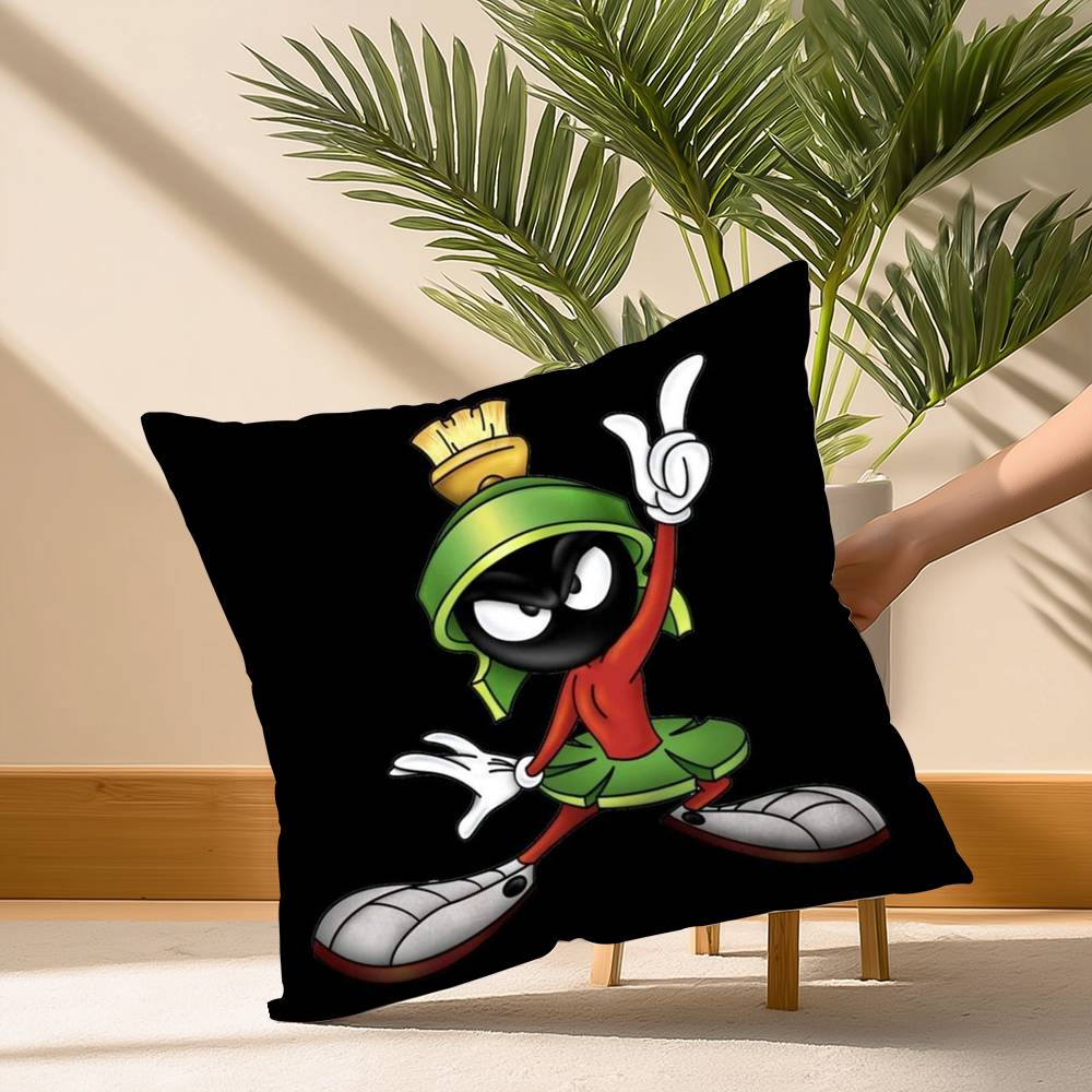 

Cartoon M-Marvin The M-MartianS Pillow Case Soft Plush Fabric Double Sided Print Decorative Home Living Room Gift Cushion Cover 30cm x 30cm