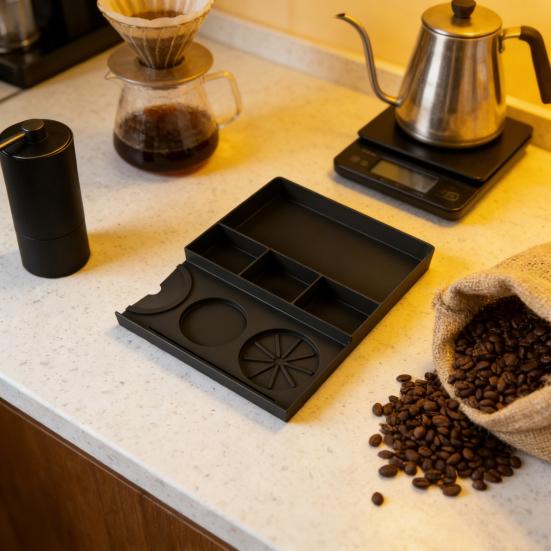 Espresso Sıkıştırma Matı Kaymaz Silikon Sıkıştırma Matı Isıya Dayanıklı Kahve Sıkıştırma İstasyonu Ev Baristaları İçin